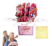 Flores De Saludo Pop-up, Tarjetas De Papel Pop-up 3D Pop-up Tarjetas De Felicitación | Tarjeta De Notas Virgen, Sobre, Luces, Música Para Mamá, Mujer, Hermana, Hija, Abuela