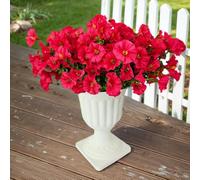 Flores de seda artificiales para decoración al aire libre, 12 paquetes de flores de imitación Morning Glory Plantas falsas resistentes a los rayos UV para jardinera, porche, patio