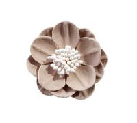 Flores De Tela 10 Uds. Flores artificiales de tela fieltro 5CM con estambre for invitación boda flor falsa elegante for decoración ropa for el hogar(Khaki)
