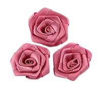 Flores De Tela 10 unids/lote 1,8 "12 colores recién nacido hecho a mano Mini cinta de satén enrollada tela flores artificiales for decoración boda(Dusty Pink)
