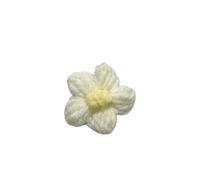Flores De Tela 10 unids/lote 4cm coloridas flores tejidas a mano apliques de tela hechos a for manualidades costura DIY sombreros ropa decoración boda(White Yellow)