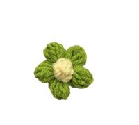 Flores De Tela 10 unids/lote 4cm coloridas flores tejidas a mano apliques de tela hechos a for manualidades costura DIY sombreros ropa decoración boda(Green)