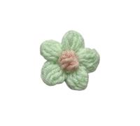 Flores De Tela 10 unids/lote 4cm coloridas flores tejidas a mano apliques de tela hechos a for manualidades costura DIY sombreros ropa decoración boda(Light Green)