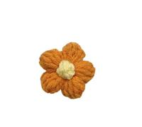 Flores De Tela 10 unids/lote 4cm coloridas flores tejidas a mano apliques de tela hechos a for manualidades costura DIY sombreros ropa decoración boda(Orange)