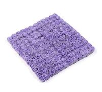 Flores De Tela 144 Uds 1,7 cm Mini encaje PE Rosa espuma flor ramo for boda decoración del hogar Scrapbooking DIY corona flores artificiales(Purple)