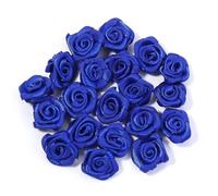 Flores De Tela 20 piezas flores rosas de poliéster 1,5 cm, Mini artificiales Color for suministros costura, manualidades, corona, adorno horquillas boda(Sapphire)
