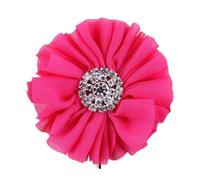 Flores De Tela 5 unids/lote 6, CM 15 colores recién nacido tela elegante flores accesorios Flor de gasa Artificial(Fuchsia)