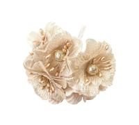 Flores De Tela 6 unids/lote flores artificiales Camelia de tela for DIY sombreros fiesta boda ramo corona regalos caja Decoración(Gold)