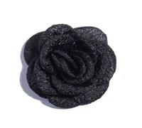 Flores de tela artificiales, flores gasa, paquete multicolor 10, 5, cm, vestido novia, manualidades, corona DIY for el hogar y jardín(Black)