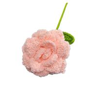 Flores De Tela Ramos de flores ganchillo hechos a mano, ramo rosas tela tejida for decoración del hogar DIY, for mujer, esposa, mamá, novia, amantes, 1 ud(Pink)