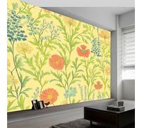 Flores De William Morris Flores Silvestres Papel pintado fotográfico tejido no tejido 250 x 175 cm murales decorativos modernos para pared Amarillo, póster de pared para habitación infantil y salón