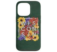 Flores de Wisconsin Word Art - Wisconsinite Pride Carcasa para iPhone 13 Pro