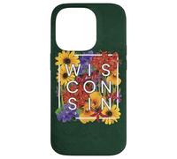 Flores de Wisconsin Word Art - Wisconsinite Pride Carcasa para iPhone 14 Pro