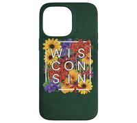 Flores de Wisconsin Word Art - Wisconsinite Pride Carcasa para iPhone 14 Pro Max
