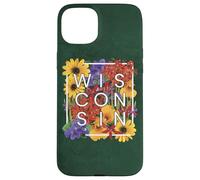 Flores de Wisconsin Word Art - Wisconsinite Pride Carcasa para iPhone 15 Plus