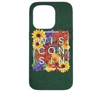 Flores de Wisconsin Word Art - Wisconsinite Pride Carcasa para iPhone 15 Pro