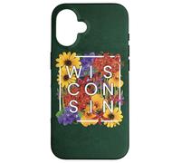 Flores de Wisconsin Word Art - Wisconsinite Pride Carcasa para iPhone 16