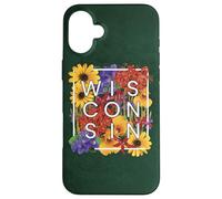 Flores de Wisconsin Word Art - Wisconsinite Pride Carcasa para iPhone 16 Plus
