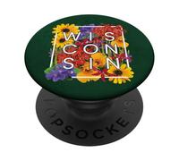 Flores de Wisconsin Word Art - Wisconsinite Pride PopSockets PopGrip Adhesivo