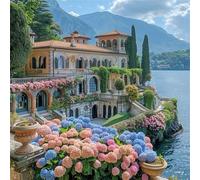 Flores del Castillo costero Puzzle 80 Piezas Rompecabezas para Adultos 80 Piezas Juego de desafiante Rompecabezas Familiar Regalo Adulto