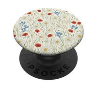 Flores del Prado del país Repetir Margaritas Amapolas Arte de Flores Silvestres PopSockets PopGrip Adhesivo