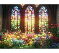 Flores Diamond Painting Grande, Pintura Diamante Paisaje Diamond Painting Adultos DIY Punto de Cruz Diamante Kit Manualidades Adultos Pintura Diamantes para Decoracion Hogar 40x30cm -lsy25010TF