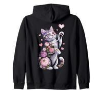 Flores Dulces Cats para El Dueño De Gatos Mujeres Sudadera con Capucha