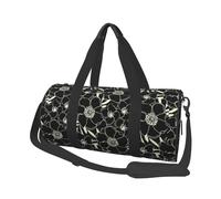 Flores en Blanco y Negro, Bolsa de Viaje de Gran Capacidad, Bolso Redondo, Bolsa de Viaje Deportiva, Bolsa de Mano, Bolsa de Fitness