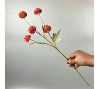 flores falsas, Flor artificial de crisantemo y diente león, 5 cabezas, económica, con ramas largas, for decoración del hogar, bodas fiestas(Caramel)