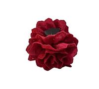 Flores Flamenca 3 pinzas for el pelo con forma de rosa romántica for mujer, elegantes y grandes, con diseño de tiburón, for coletas.(Red)