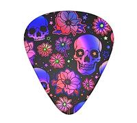 flores florales calavera de azúcar Selecciones de guitarra Juego de regalo completo para guitarrista Celuloide Medio 12 Paquete en caja Regalo para guitarristas Hombres y mujeres