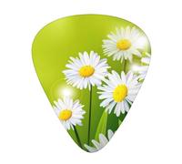 Flores florales margaritas,12 púas de guitarra, 3 grosores diferentes para guitarra acústica, bajo y ukelele