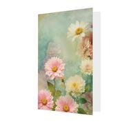 Flores florales y margaritas impresas adorables tarjetas y sobres en blanco, diseños únicos perfectos para festivales, invitaciones