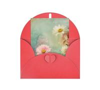 Flores florales y margaritas impresas adorables tarjetas y sobres en blanco, diseños únicos perfectos para festivales, invitaciones