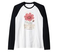 Flores Frescas Iluminar Mis Días Jardín Floral Camiseta Manga Raglan