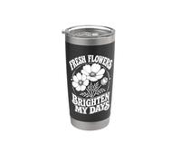 Flores Frescas Iluminar Mis Días Jardín Floral Vaso térmico de acero inoxidable de doble pared