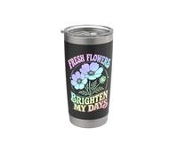 Flores Frescas Iluminar Mis Días Jardín Floral Vaso térmico de acero inoxidable de doble pared