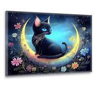 Flores frescas Luna Diamond Painting, Diamond Painting Adultos Niños, DIY Punto de Cruz Kit, Art kits para Manualidades Adultos, Cuadros Decoracion Navidad, Decoracion Hogar Pared 90x120cm M-s-81