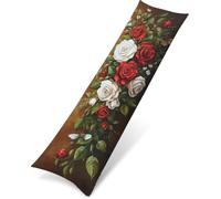 Flores Funda de Almohada 40x145cm, Fundas Cojines Europa del Norte Terciopelo Almohada Doble Cara Impresión, Suave Mejorar la Calidad del Sueño con Cremallera Invisible para Sofá Cama Sala, Model1433