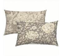 Flores Fundas Cojines 60x80 Terciopelo Juego de 2, Funda Cojin Plain Súper Suaves y Cómodas, Funda de Almohada con Cremallera Oculta, Durable y Fácil Cuidado, para Sofá, Cama, Silla o Jardín S5-458