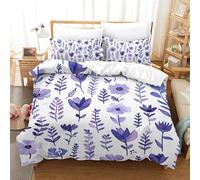 Flores Juego De Ropa De Cama con Impresión En 3D 3 Piezas, Juego De Funda para Edredón con Cremallera, Microfibra Suave Funda Nordica con Fundas De Almohada Single（140x200cm）