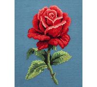 flores Latch Hook Rug Kit for Adults,rosas rojas,DIY Latch Hook Rug Kit with Preprinted Pattern Canvas,Needlework Crafts Rug for Home Decor,52x38cm