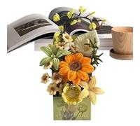 Flores limpiadoras de tubos, ramo de tallos, flores coloridas hechas a mano, kit de suministros para manualidades, material suave y flexible con diseño creativo para el hogar, sala de estar