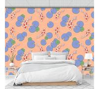 Flores Loto Koi Japonesas Elegante Paisaje Animal 3D Papel Pintado Tapiz Textura De Seda Comedor Rosa Melocotón Gran Papel Pintado Decoración Dormitorio Sala Estar Tv Fondo Pantalla, 450X315Cm