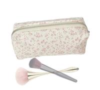 Flores -Make -up -Bürstenbeutel, Make -up -Pinsel -Taschen -Make -Up -Taschen -Aufbewahrungstasche - Make -up Organizer Canvas Aufbewahrungsorganizatorin, Blumen Reisetasche für Frauen Mädchen, c, ver