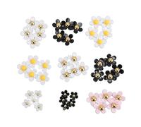 Flores Margarita Planas de Plástico ABS, 45 Piezas, Embellecedores de Manualidades, Colores Vivos - Duraderas y Versátiles, Para Decoración de Joyas y Scrapbooking