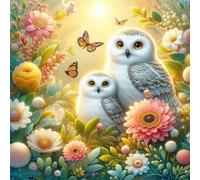 Flores Mariposas Búhos Puzzle 500 Piezas,Rompecabezas DIY Adultos,Puzle Clásico para Adultos Entretenimiento Creativo, Juegos Desafiantes