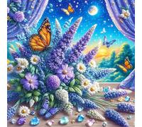 Flores Mariposas Luna Puzzle 80 Piezas Rompecabezas para Adultos 80 Piezas Juego de desafiante Rompecabezas Familiar Regalo Adulto