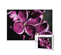 Flores moradas Impresas,Rompecabezas de Madera de 300 Piezas, Juego Familiar, Rompecabezas para Adultos, Adolescentes, decoración del hogar