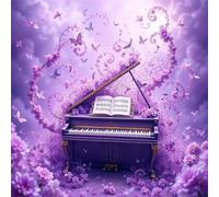 Flores moradas Piano Puzzle 70 Piezas,Rompecabezas DIY Adultos,Puzle Clásico para Adultos Entretenimiento Creativo, Juegos Desafiantes